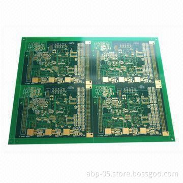 4-layered Immersion Gold PCB with 1.6mm FR4 and Green Solder Mask, RoHS Mark